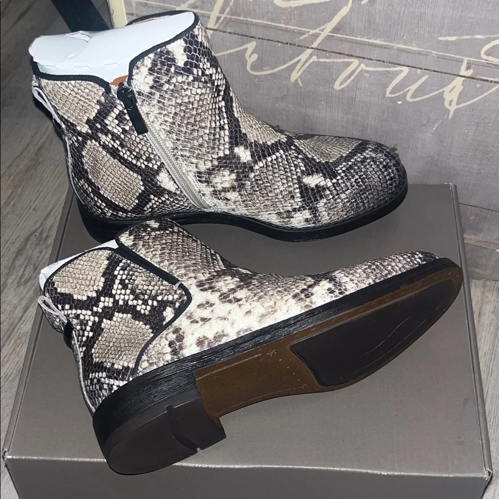 Franco Sarto Snake Print Ankle Booties - Picture 3 of 6